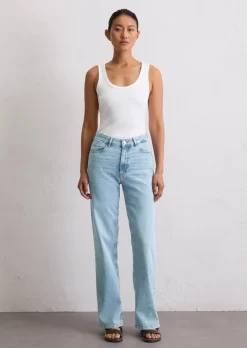 Wide Leg Jeans aus Cashmere Touch Denim