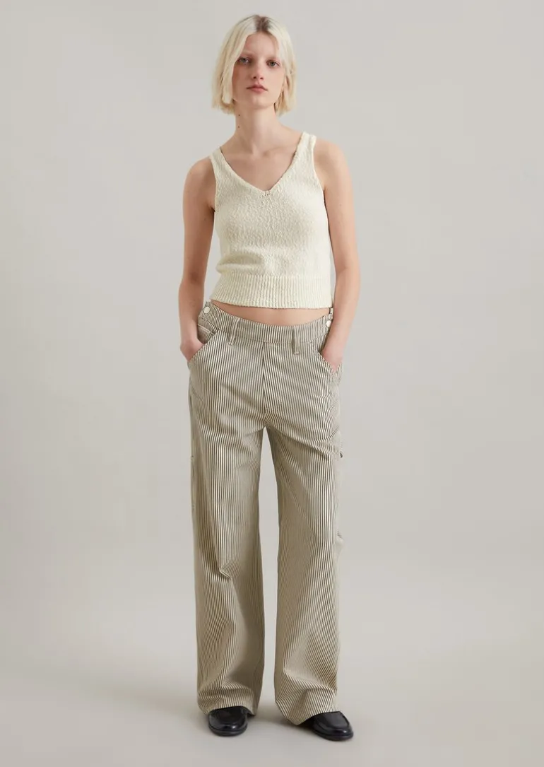 Workwear-Pants wide aus gestreiftem Organic Cotton