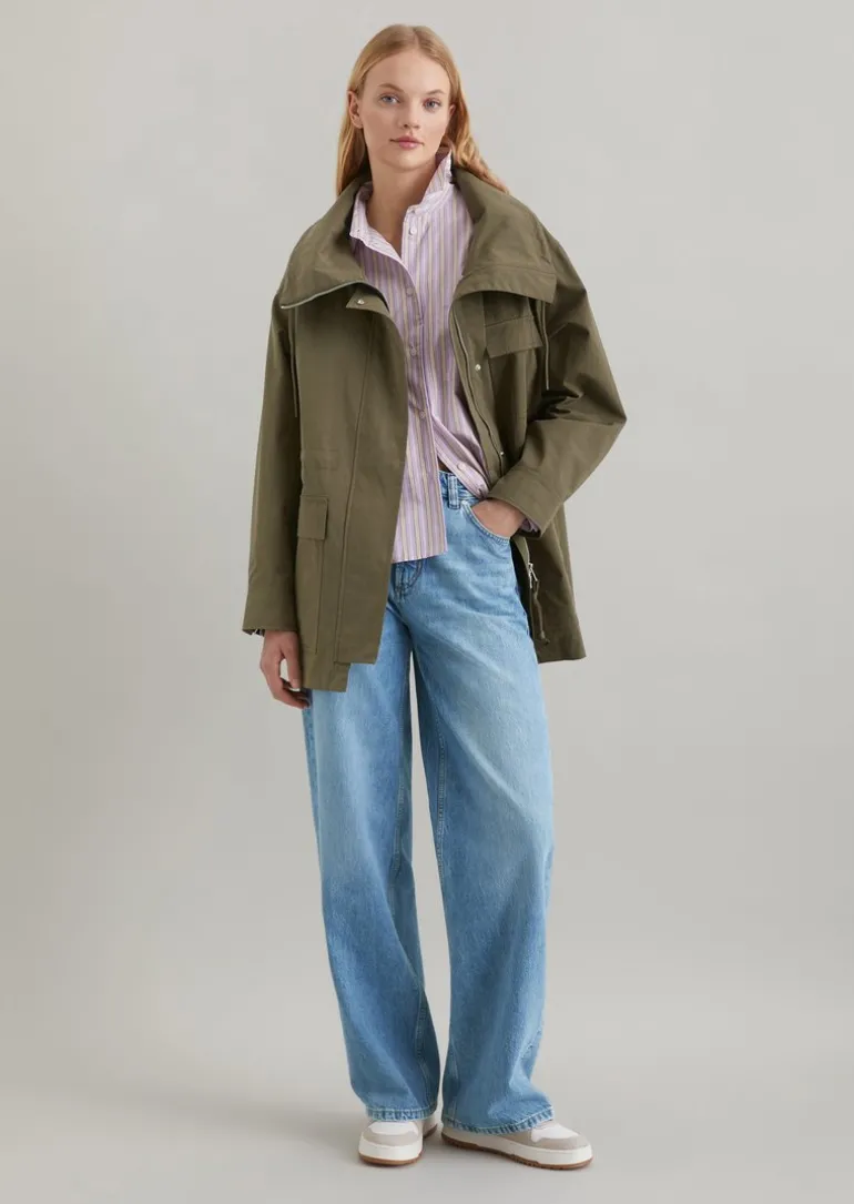 Workwear-Parka oversized aus beschichtetem Cotton-Nylon