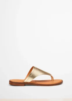 Zehentrenner mit Champagner-Metallic-Glanz