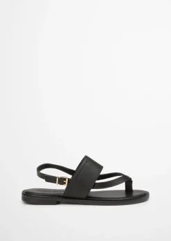 Zehentrenner-Sandale aus edlem Rindleder